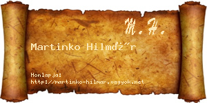 Martinko Hilmár névjegykártya